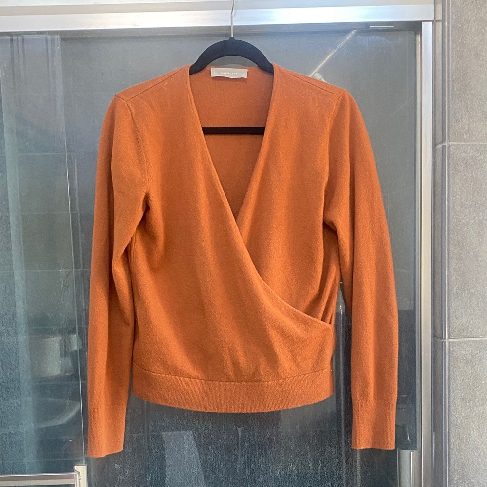 Everlane cashmere cross wrap sweater medium